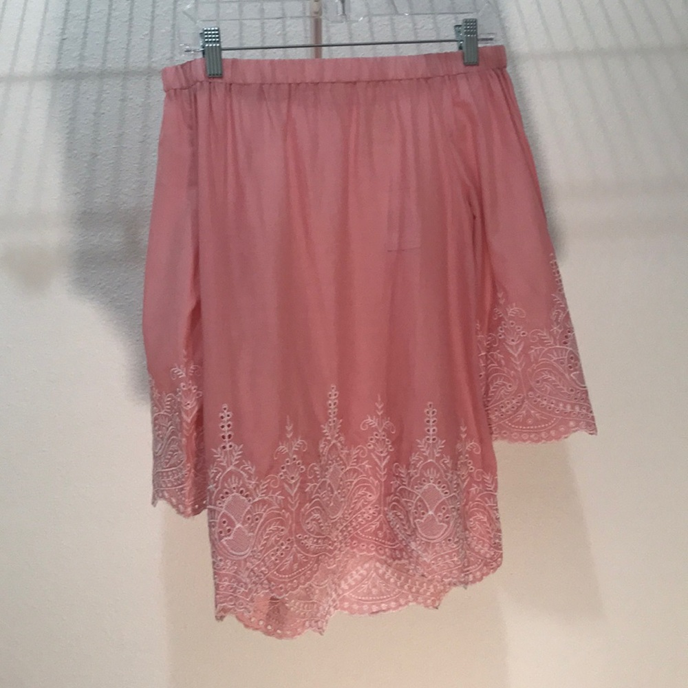 Off the shoulder embroidered top